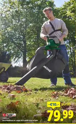 Lidl Parkside accu bladblazer en zuiger 40 V zonder accu en lader aanbieding
