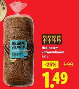 Lidl Heel sesam volkorenbrood aanbieding