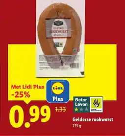 Lidl Gelderse rookworst aanbieding
