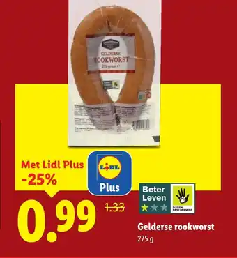 Lidl Gelderse rookworst aanbieding