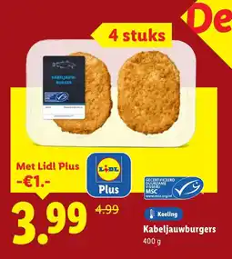 Lidl Kabeljauwburgers aanbieding