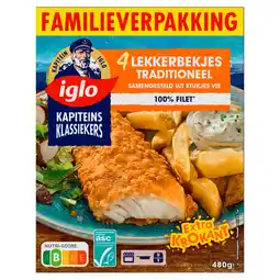 PLUS Iglo Kapitein Klassiekers Lekkerbekjes fam aanbieding