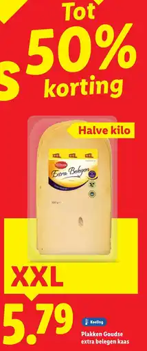 Lidl Plakken goudse extra belegen kaas aanbieding