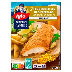 PLUS Iglo Kapitein Klassiekers Lekkerbekjes bier aanbieding