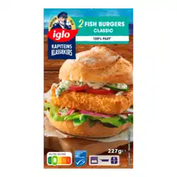 PLUS Iglo Kapiteins Klassiekers Fish Burgers aanbieding