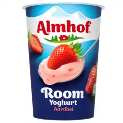 PLUS Almhof Roomyoghurt aardbei aanbieding