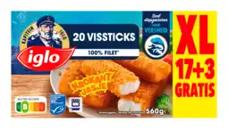 PLUS Iglo Vissticks 20 stuks aanbieding
