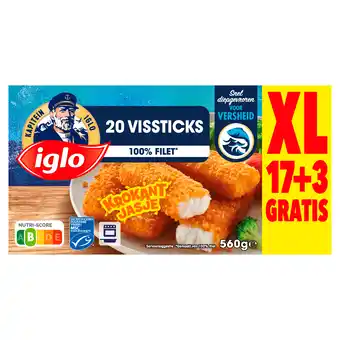 PLUS Iglo Vissticks 20 stuks aanbieding