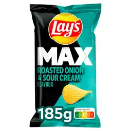 PLUS Lays Max Roasted Onion & sour cream aanbieding