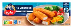 PLUS Iglo Vissticks 15 stuks aanbieding
