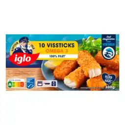 PLUS Iglo Vissticks Omega3 10 stuks aanbieding