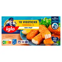 PLUS Iglo Vissticks Omega3 10 stuks aanbieding