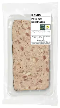PLUS PLUS Paté met hazelnoten aanbieding