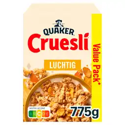 PLUS Quaker Cruesli Luchtig Naturel GVP aanbieding