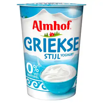 PLUS Almhof Yoghurt Griekse stijl 0% vet aanbieding