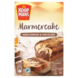 PLUS Koopmans Marmercake choco & vanillesmaak bakmix aanbieding