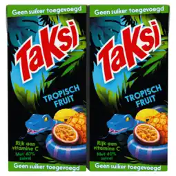 PLUS Taksi Tropisch fruit geen suiker 10-pack aanbieding
