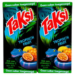 PLUS Taksi Tropisch fruit geen suiker 10-pack aanbieding