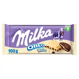 PLUS Milka Oreo white chocoladereep wit aanbieding