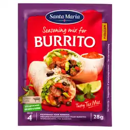 PLUS Santa maria Burrito kruidenmix zakje 30 gram aanbieding