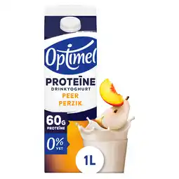 PLUS Optimel Drinkyoghurt Proteïne Peer Perzik aanbieding