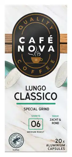 PLUS Café Nova Koffiecups lungo classico sterkte 6 aanbieding
