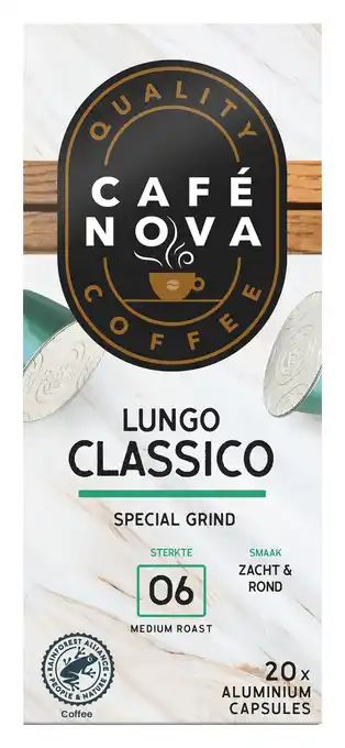 PLUS Café Nova Koffiecups lungo classico sterkte 6 aanbieding