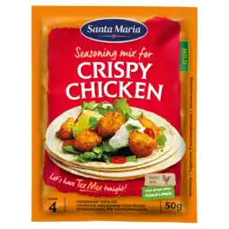 PLUS Santa maria Crispy chicken kruidenmix zak 50 gram aanbieding