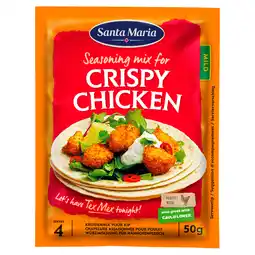 PLUS Santa maria Crispy chicken kruidenmix zak 50 gram aanbieding