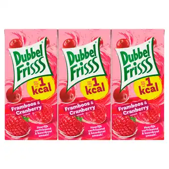 PLUS Dubbelfrisss 1Kcal Framboos & cranberry aanbieding