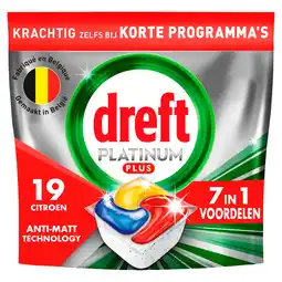 PLUS Dreft Platinum plus vaatwascaps lemon aanbieding