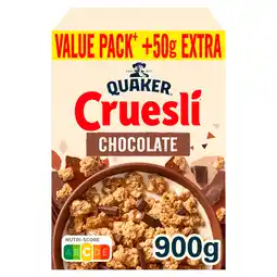 PLUS Quaker Cruesli Chocolade GVP aanbieding