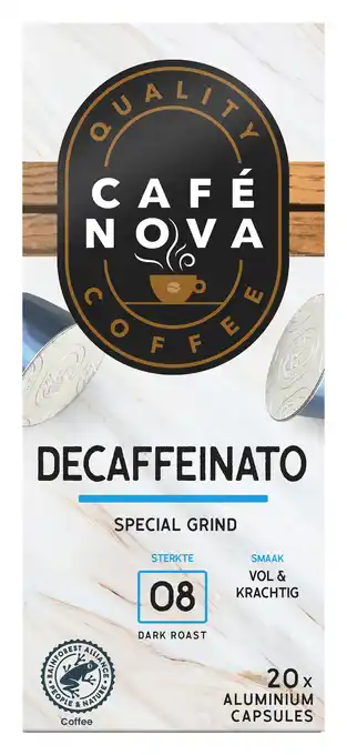 PLUS Café Nova Koffiecups decaffeinato sterkte 6 aanbieding