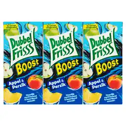 PLUS Dubbelfrisss Boost appel & perzik aanbieding
