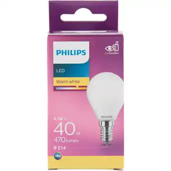 PLUS Philips LED kogel 40W E14 aanbieding