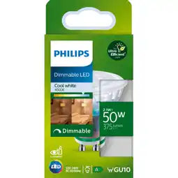 PLUS Philips LED Spot 50W GU10 Clear Ultra aanbieding