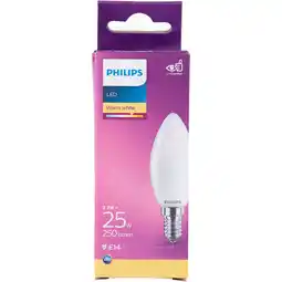 PLUS Philips LED kaars 25W E14 aanbieding