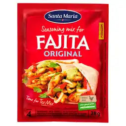 PLUS Santa maria Fajita kruidenmix zakje 28 gram aanbieding
