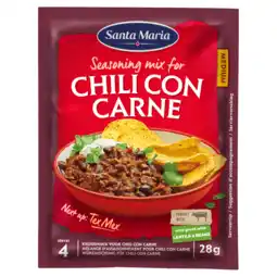 PLUS Santa maria Chili con carne kruidenmix zak 28 gram aanbieding