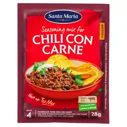 PLUS Santa maria Chili con carne kruidenmix zak 28 gram aanbieding