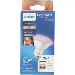 PLUS Philips Smart LED 50W GU10 gekleurd licht aanbieding