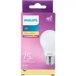 PLUS Philips LED bulb 75W E27 aanbieding