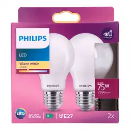 PLUS Philips LED 75W peer E27 mat niet dimbaar aanbieding