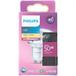 PLUS Philips LED 50W spot GU10 niet dimbaar aanbieding