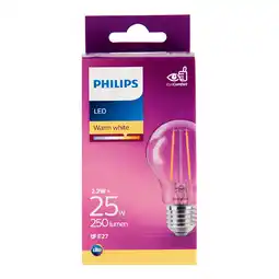 PLUS Philips LED filament bulb 25W E27 aanbieding