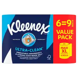PLUS Kleenex Keukenpapier Ultra Clean Maxi XL 6=9 aanbieding