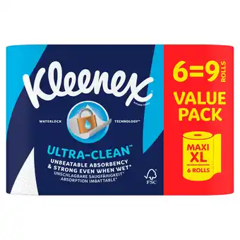 PLUS Kleenex Keukenpapier Ultra Clean Maxi XL 6=9 aanbieding