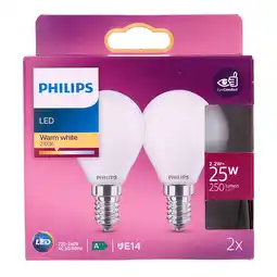 PLUS Philips LED 25W kogel E14 mat niet dimbaar aanbieding