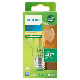 PLUS Philips LED Bulb 40W E27 2700K CL UE aanbieding