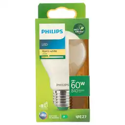 PLUS Philips LED Bulb 60W E27 2700K FR UE aanbieding